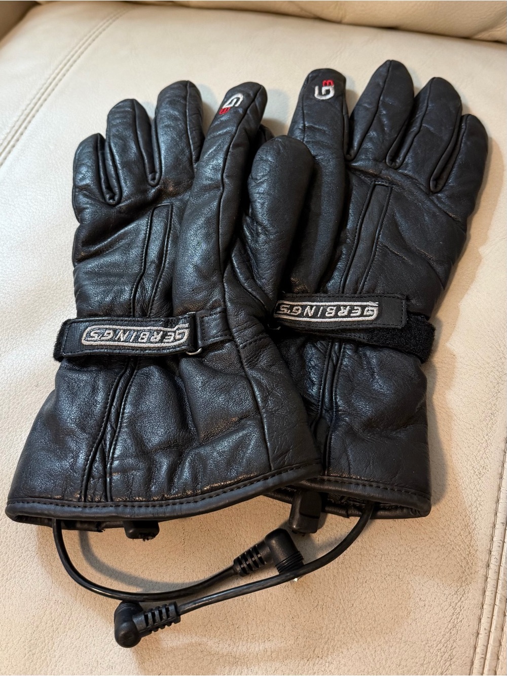 Gerbing G3 12V Heated Motorcycle Leather Gloves Snowboarding Riding MENS MEDIUM